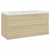 Mueble con lavabo aglomerado roble Sonoma 2
