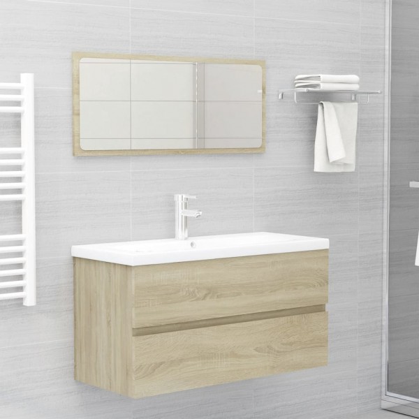 Mueble con lavabo aglomerado roble Sonoma M 3