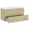 Mueble con lavabo aglomerado roble Sonoma 4