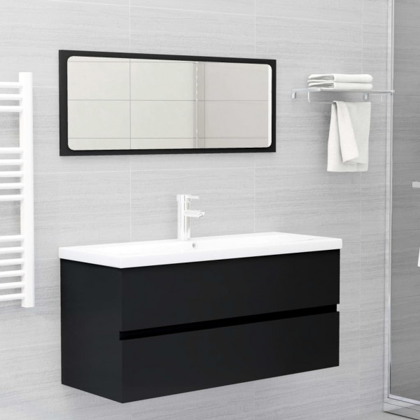 Mueble con lavabo madera de ingeniería negro M 3