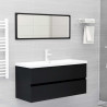 Mueble con lavabo madera de ingeniería negro 3