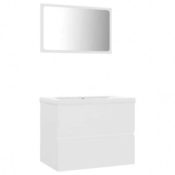 Conjunto de muebles de baño madera contrachapada blanco M 2