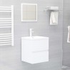 Mueble con lavabo aglomerado blanco brillante 3