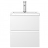 Mueble con lavabo aglomerado blanco brillante 4