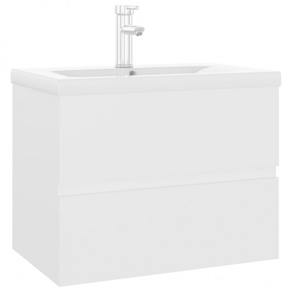 Mueble con lavabo aglomerado blanco brillante M 2