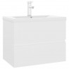Mueble con lavabo aglomerado blanco brillante 2