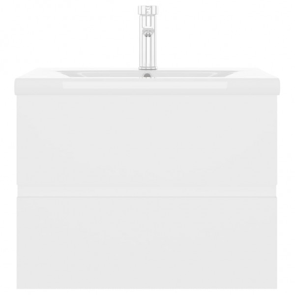 Mueble con lavabo aglomerado blanco brillante M 4