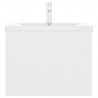 Mueble con lavabo aglomerado blanco brillante 4