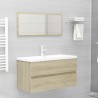 Mueble con lavabo aglomerado roble Sonoma 3