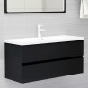 Mueble con lavabo madera de ingeniería negro 1