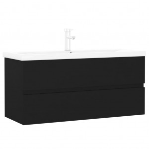 Mueble con lavabo madera de ingeniería negro H