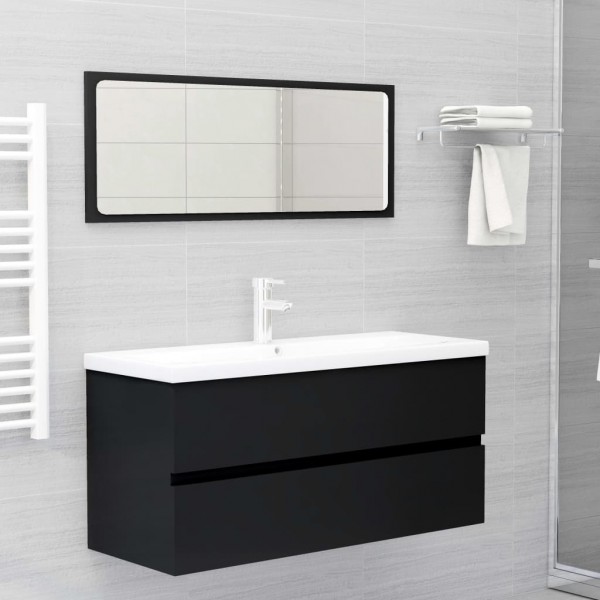 Mueble con lavabo madera de ingeniería negro M 3