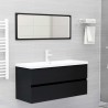 Mueble con lavabo madera de ingeniería negro 3