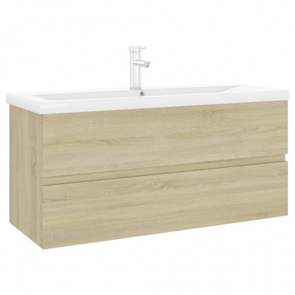 Mueble con lavabo madera de ingeniería roble Sonoma M 2