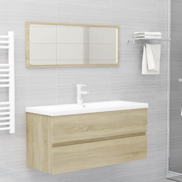 Mueble con lavabo madera de ingeniería roble Sonoma M 3