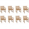 Sillas de jardín 8 unidades madera maciza de teca 1