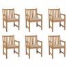 Sillas de jardín 6 uds madera maciza de teca cojines beige 1
