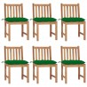 Cadeiras de jardim 6 pcs c/ almofadões madeira de teca maciça 1