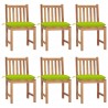 Cadeiras de jardim 6 pcs c/ almofadões madeira de teca maciça 1