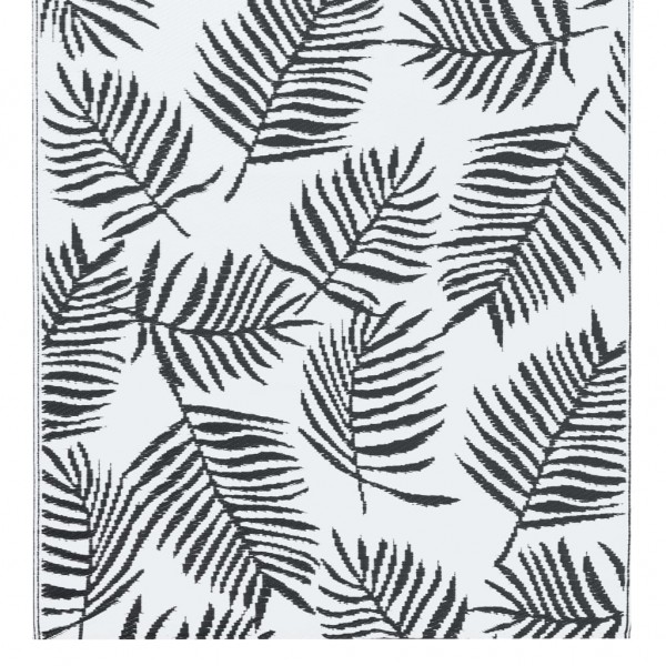 Tapete de exterior 80x150 cm ARAKIL PP branco e preto M 3