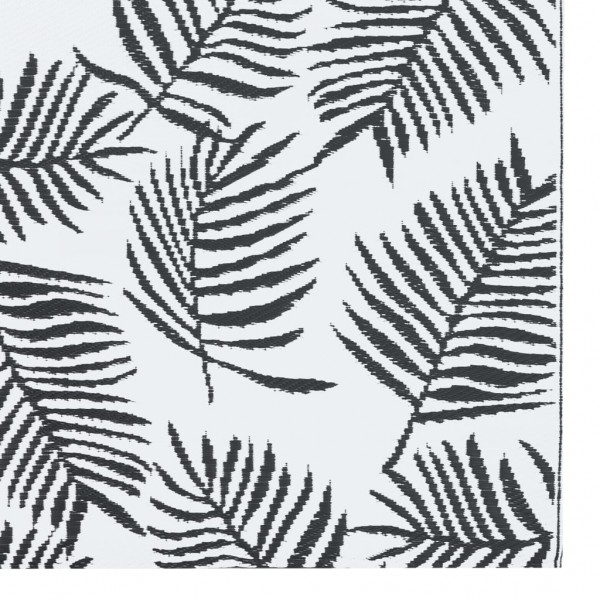 Alfombra de exterior PP blanco y negro 120x180 cm M 5