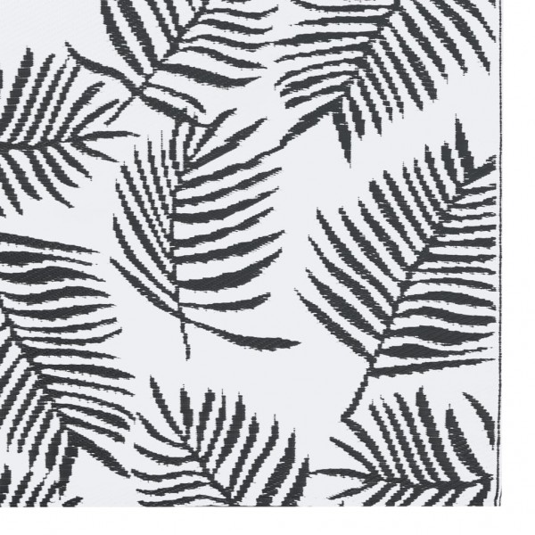 Tapete de exterior 160x230 cm ARAKIL PP branco e preto M 4