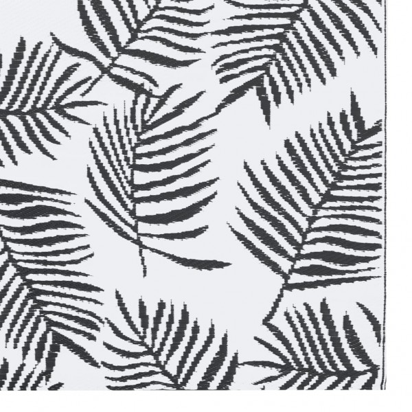 Alfombra de exterior PP blanco y negro 190x290 cm M 5