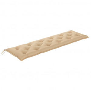 Cojines de banco de jardín 2 uds tela Oxford beige 180x50x7 cm H