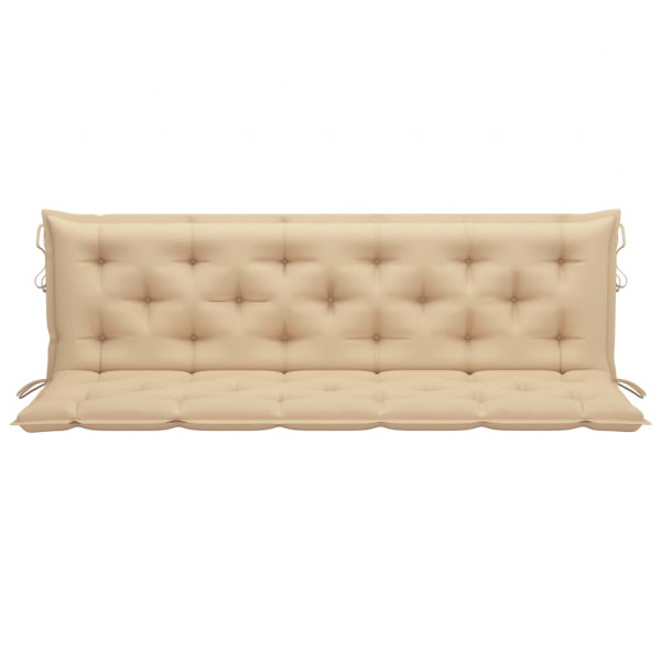 Cojines de banco de jardín 2 uds tela Oxford beige 180x50x7 cm M 3