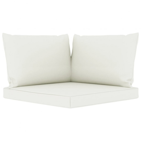 Cojines para palets 3 unidades tela Oxford blanco crema M 2