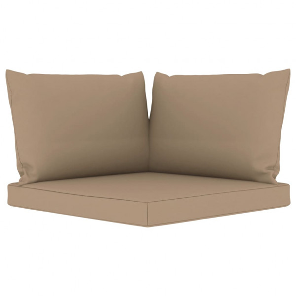 Almofadões de paletes 3 pcs tecido oxford cinza-acastanhado M 2