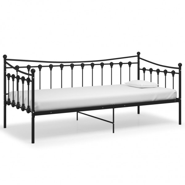 Sofá-cama 90x200 cm metal preto M 2