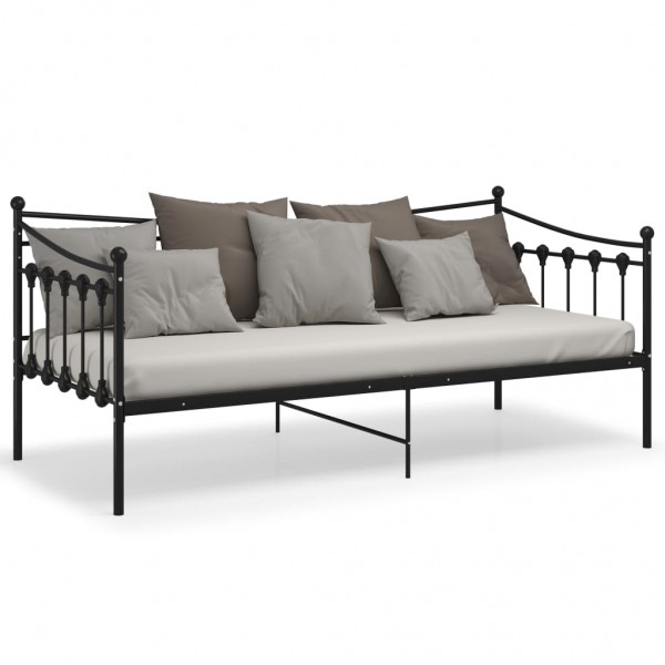 Estructura de sofá cama de metal negro 90x200 cm M 3