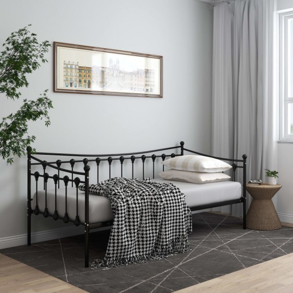 Sofá-cama 90x200 cm metal preto M 4