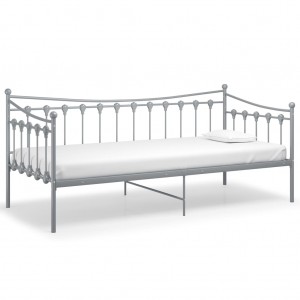 Estructura de sofá cama de metal gris 90x200 cm H