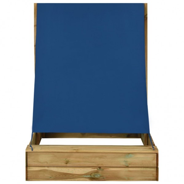 Arenero con tejado de madera de pino impregnada 160x100x133 cm M 2