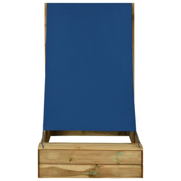 Arenero con tejado de madera de pino impregnada 80x60x97.5 cm M 3