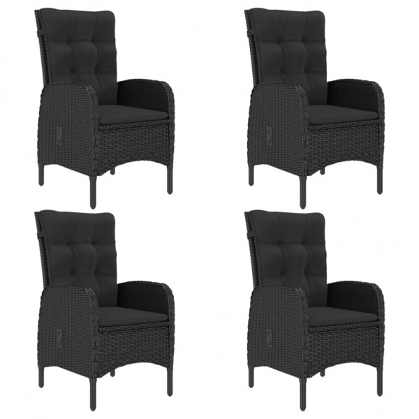 Juego de comedor de jardín de 5 piezas negro M 5