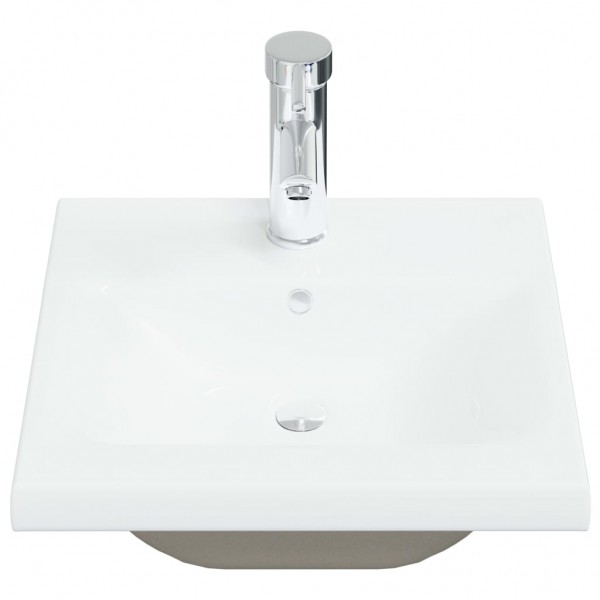 Lavabo empotrado con grifo cerámica blanco 42x39x18 cm M 3