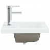 Lavabo empotrado con grifo cerámica blanco 42x39x18 cm 4