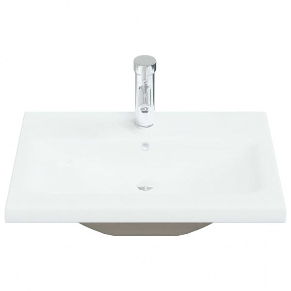 Lavatório embutido c/ torneira 61x39x18 cm cerâmica branco M 3