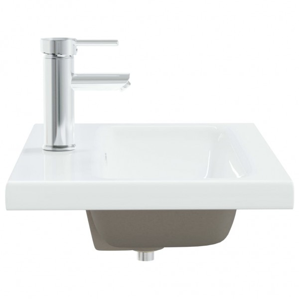 Lavabo empotrado con grifo cerámica blanco 61x39x18 cm M 4
