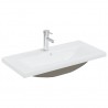 Lavabo empotrado con grifo cerámica blanco 81x39x18 cm 1