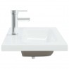 Lavabo empotrado con grifo cerámica blanco 81x39x18 cm 4