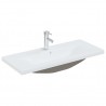 Lavabo empotrado con grifo cerámica blanco 91x39x18 cm 1