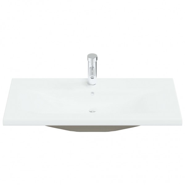 Lavatório embutido c/ torneira 91x39x18 cm cerâmica branco M 3