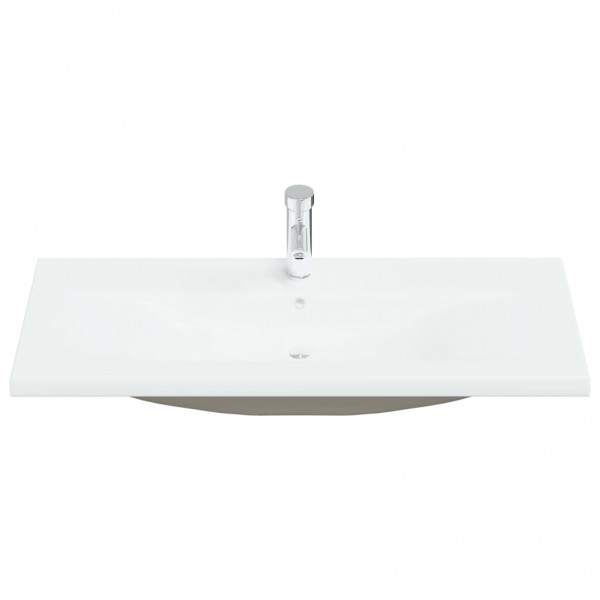 Lavabo empotrado con grifo cerámica blanco 101x39x18 cm M 3