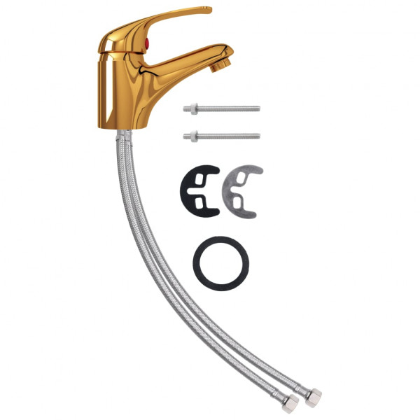 Torneira misturadora de lavatório 13x10 cm dourado M 2