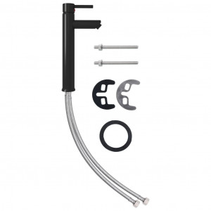 Grifo mezclador de cuarto de baño negro 12x30 cm H