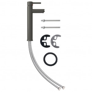 Grifo mezclador de cuarto de baño gris 12x30 cm H